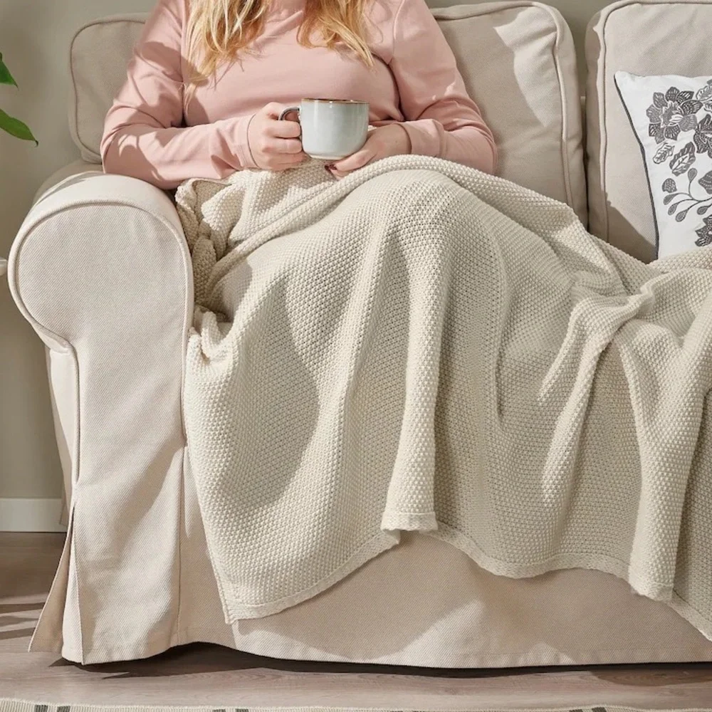 HUMLEMOTT Throw, off-white
